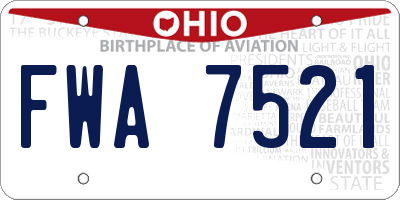 OH license plate FWA7521