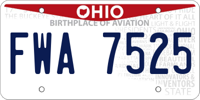 OH license plate FWA7525