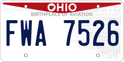 OH license plate FWA7526