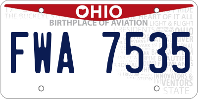 OH license plate FWA7535