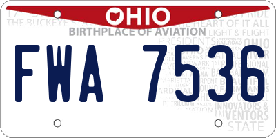 OH license plate FWA7536