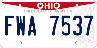 OH license plate FWA7537