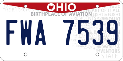 OH license plate FWA7539