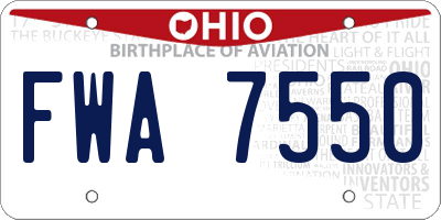 OH license plate FWA7550