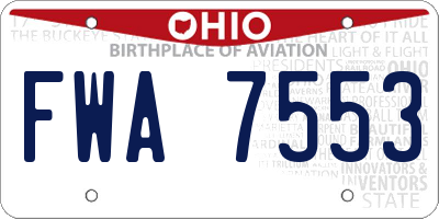 OH license plate FWA7553