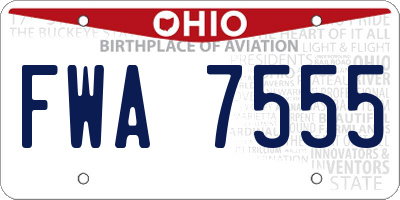 OH license plate FWA7555