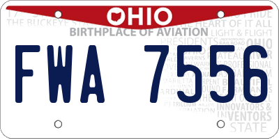 OH license plate FWA7556