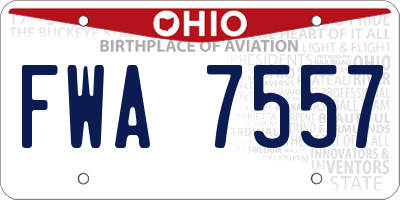 OH license plate FWA7557