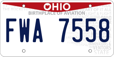 OH license plate FWA7558