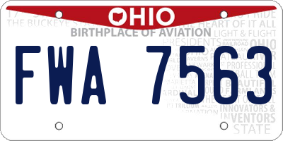 OH license plate FWA7563