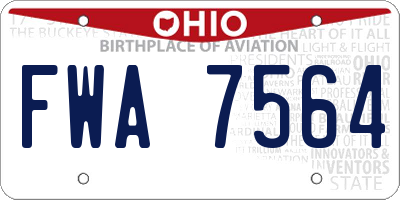 OH license plate FWA7564