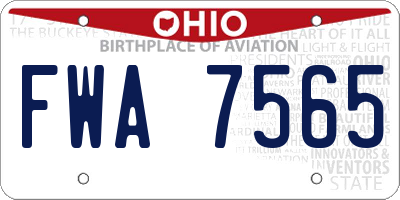 OH license plate FWA7565