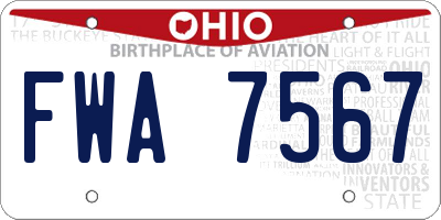 OH license plate FWA7567