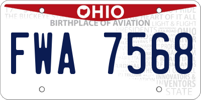 OH license plate FWA7568