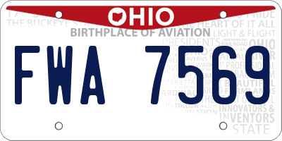 OH license plate FWA7569