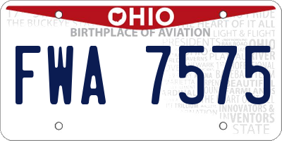 OH license plate FWA7575