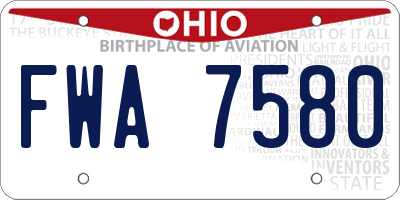 OH license plate FWA7580