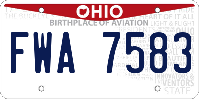 OH license plate FWA7583