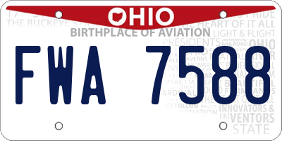 OH license plate FWA7588