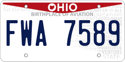 OH license plate FWA7589
