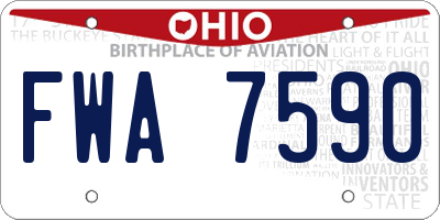 OH license plate FWA7590