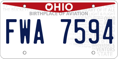 OH license plate FWA7594