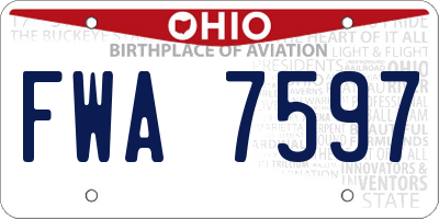 OH license plate FWA7597