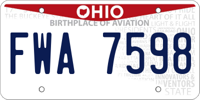 OH license plate FWA7598