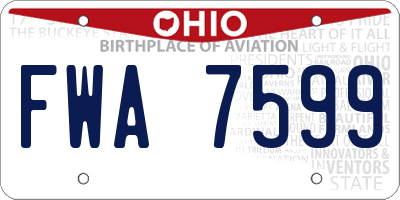 OH license plate FWA7599