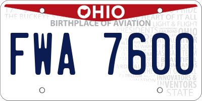 OH license plate FWA7600