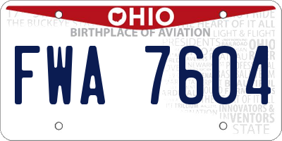 OH license plate FWA7604