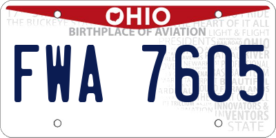 OH license plate FWA7605