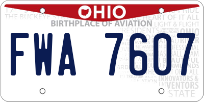 OH license plate FWA7607