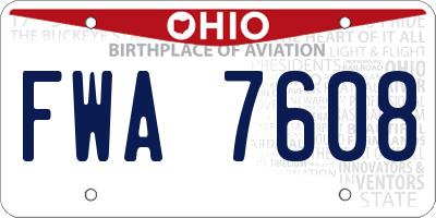 OH license plate FWA7608