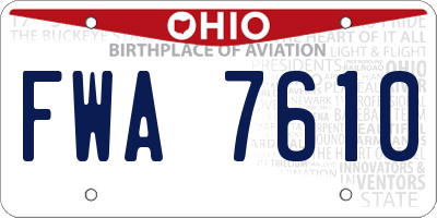 OH license plate FWA7610