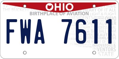 OH license plate FWA7611