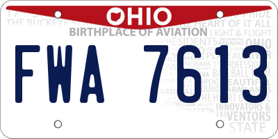 OH license plate FWA7613