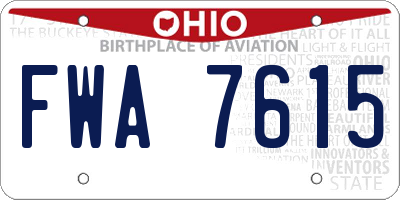 OH license plate FWA7615