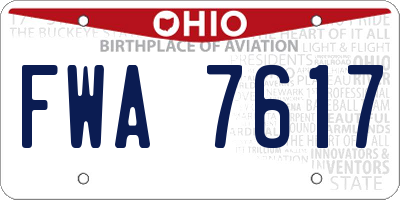 OH license plate FWA7617