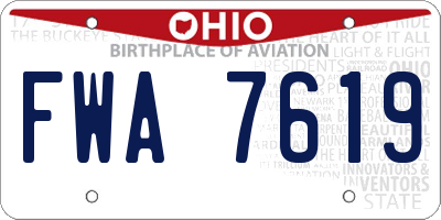 OH license plate FWA7619