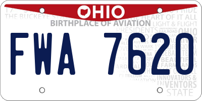 OH license plate FWA7620