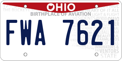 OH license plate FWA7621