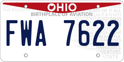 OH license plate FWA7622