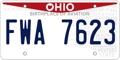 OH license plate FWA7623