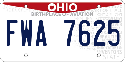 OH license plate FWA7625