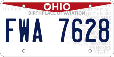 OH license plate FWA7628