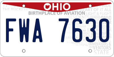 OH license plate FWA7630