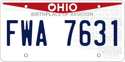 OH license plate FWA7631