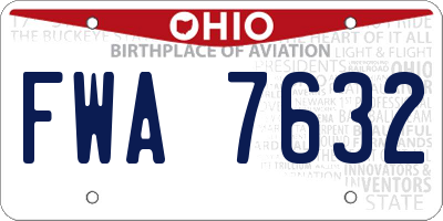 OH license plate FWA7632