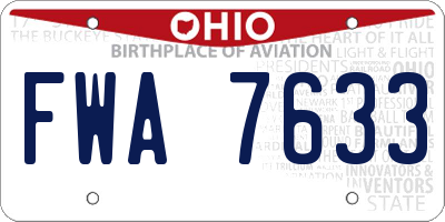 OH license plate FWA7633